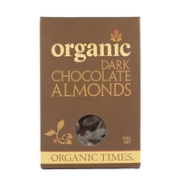 Organic Times - Dark Chocolate Coated Almonds 150g Per Packet