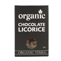 Organic Times - Milk Chocolate Coated Licorice 150g Per Packet