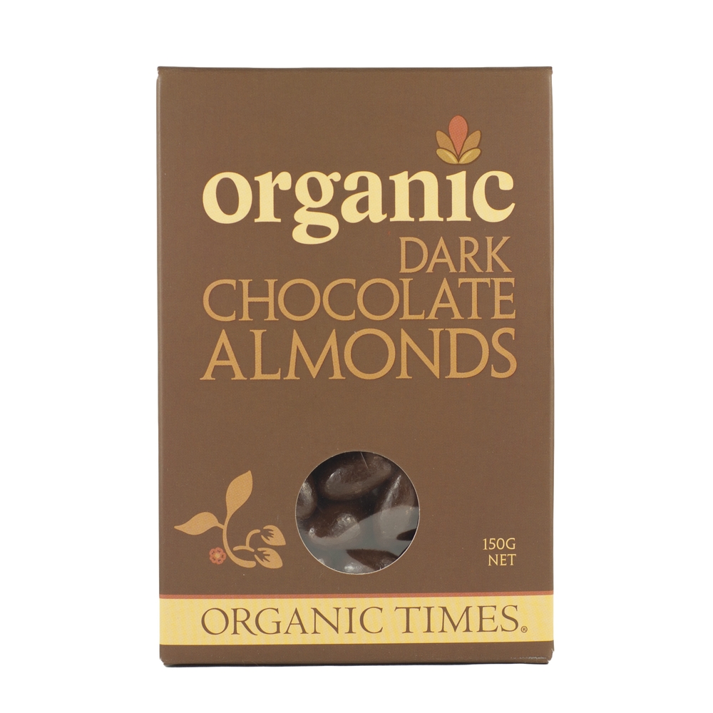 Organic Times - Dark Chocolate Coated Almonds 150g Per Packet