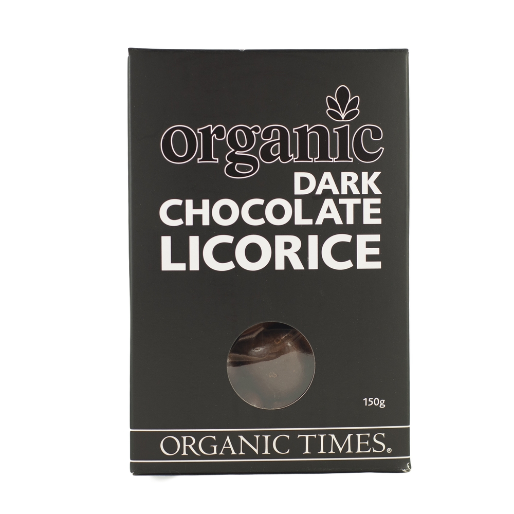 Organic Times - Dark Chocolate Coated Licorice 150g Per Packet