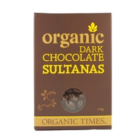 Organic Times - Dark Chocolate Coated Sultanas 150g Per Packet